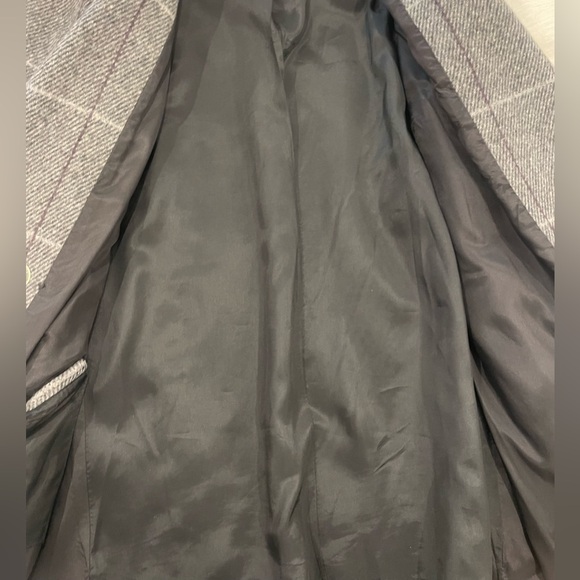 Vintage Alorna Wool Double Breasted Longline Blazer Jacket Grid - Picture 3 of 8